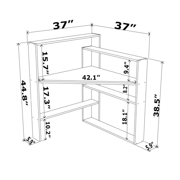 Hometash Pisagor Corner Desk, White Wayfair.ca